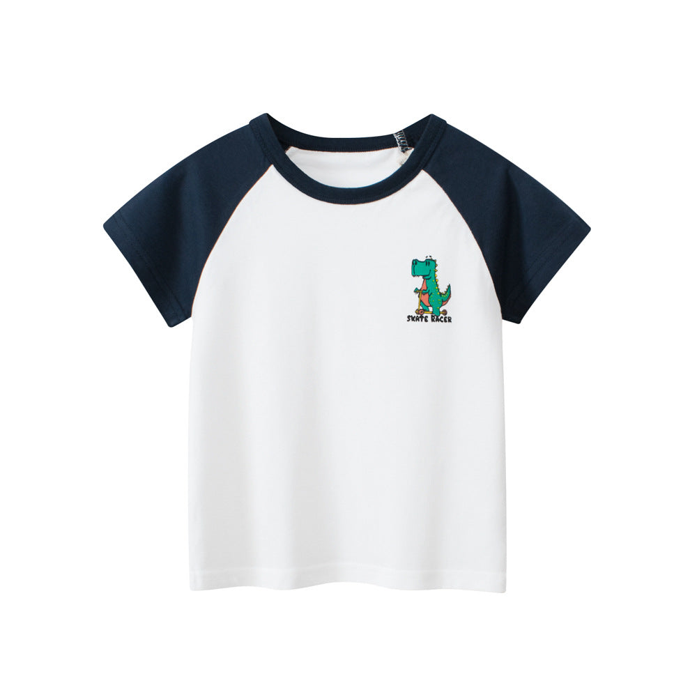 Off-white and dark orange Cozy Cub baby boy dinosaur innerwear set by eprolo, soft and comfortable kids underwear for 90cm size.
