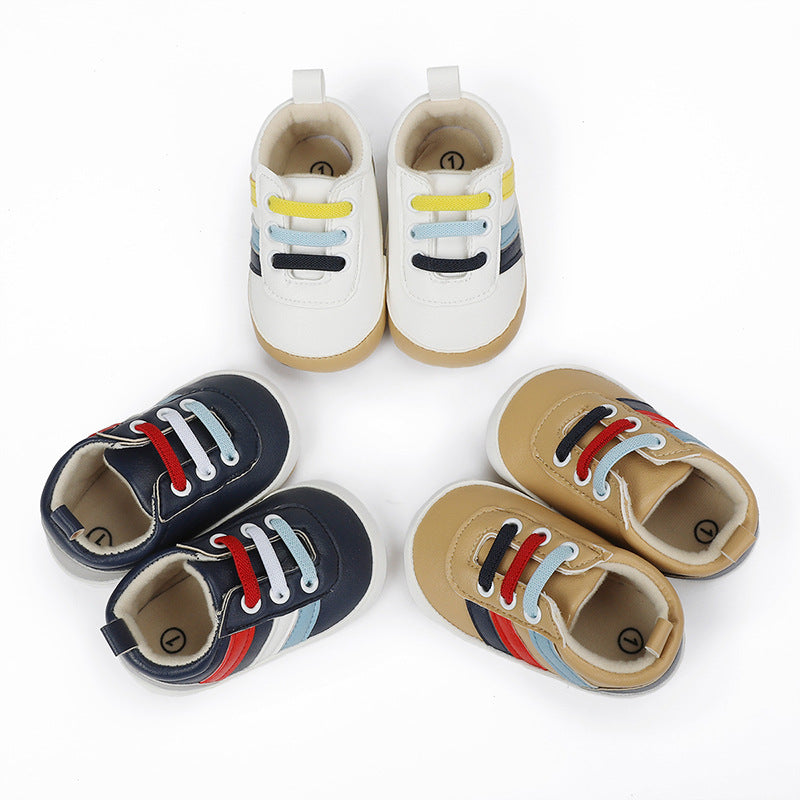 Eprolo baby boy toddler shoes in apricot, 11cm, spring and autumn indoor anti-fall baby step shoes with soft sole.