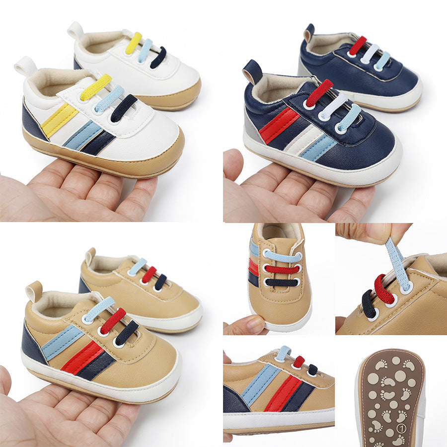 Eprolo baby boy toddler shoes in apricot, 11cm, spring and autumn indoor anti-fall shoes for little boys.