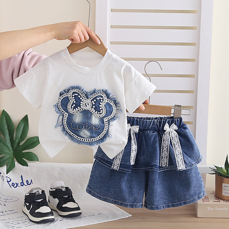 Black Cozy Cub baby short sleeve 2-piece set by eprolo, comfortable everyday infant outfit for 80cm size.
