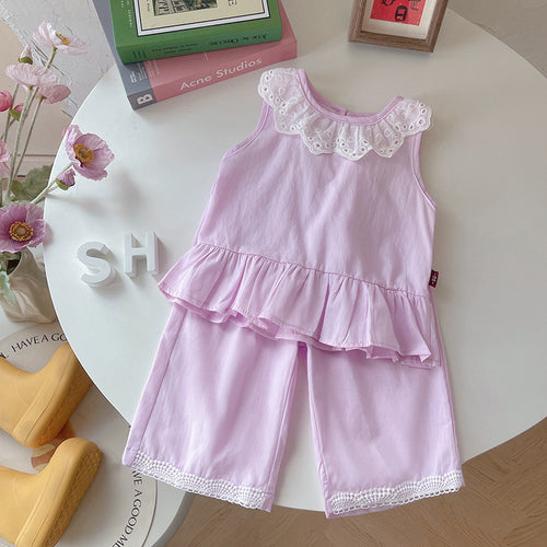 Light purple sleeveless summer baby set by eprolo, featuring comfortable casual design for infants, 80cm size.