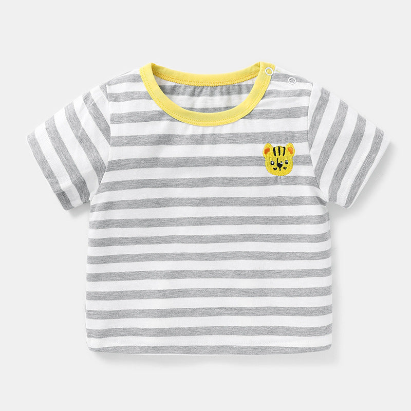 Pink soft cotton short-sleeve baby tee by eprolo, featuring a comfortable fit for infants and toddler wear.