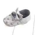 Eprolo multicolor embroidered peach heart bow baby shoes for toddlers, featuring silver accents and soft, comfortable design.