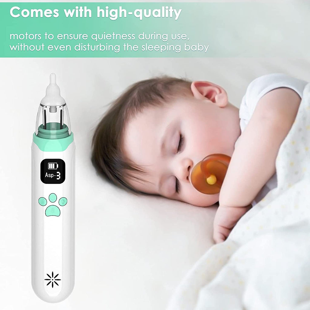 eprolo Cozy Cub electric baby nasal aspirator, gentle infant nose cleaner with white design for safe nasal suction.