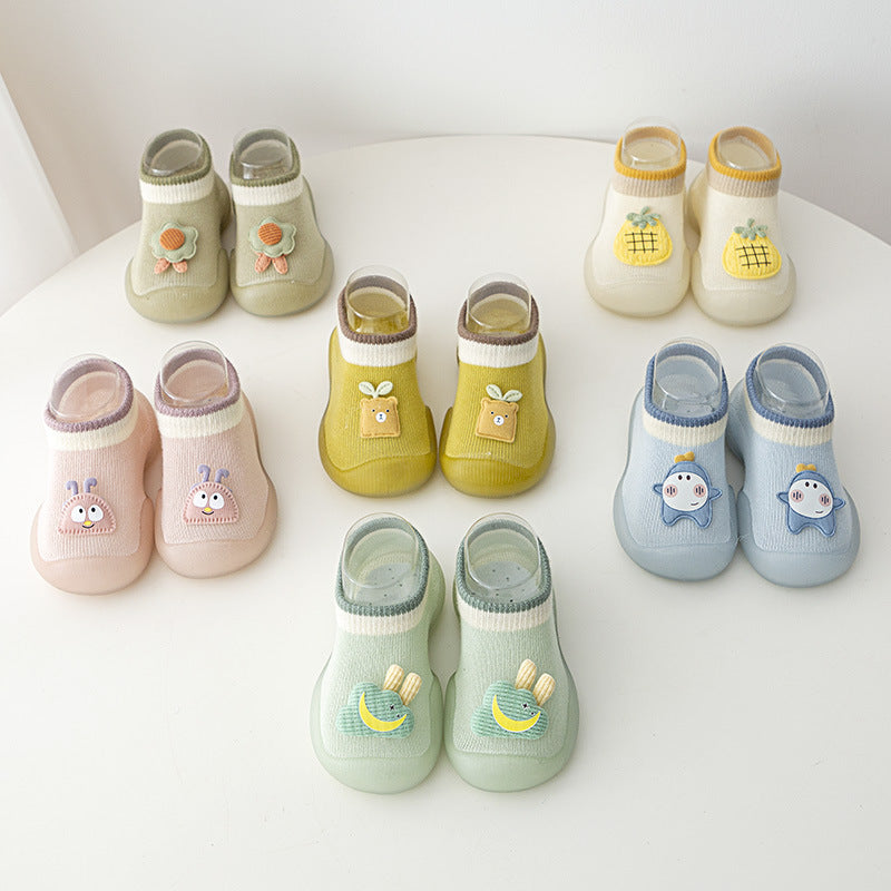 Eprolo yellow baby toddler shoes with non-slip, wear-resistant soles, cartoon design, suitable for spring and summer for boys and girls.