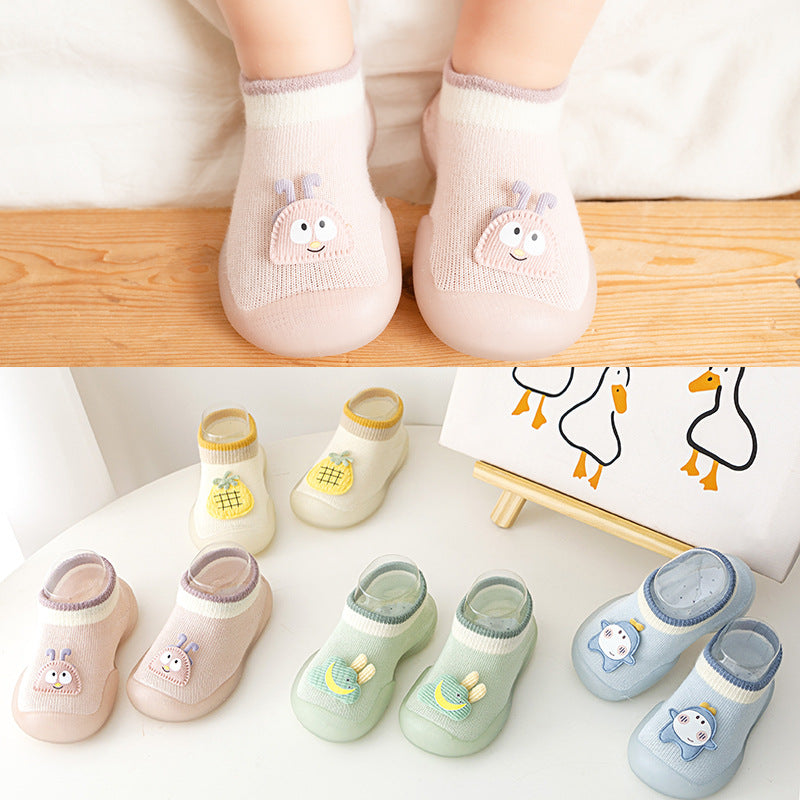Eprolo yellow baby toddler shoes for spring and summer, non-slip wear-resistant cartoon socks shoes for boys and girls.
