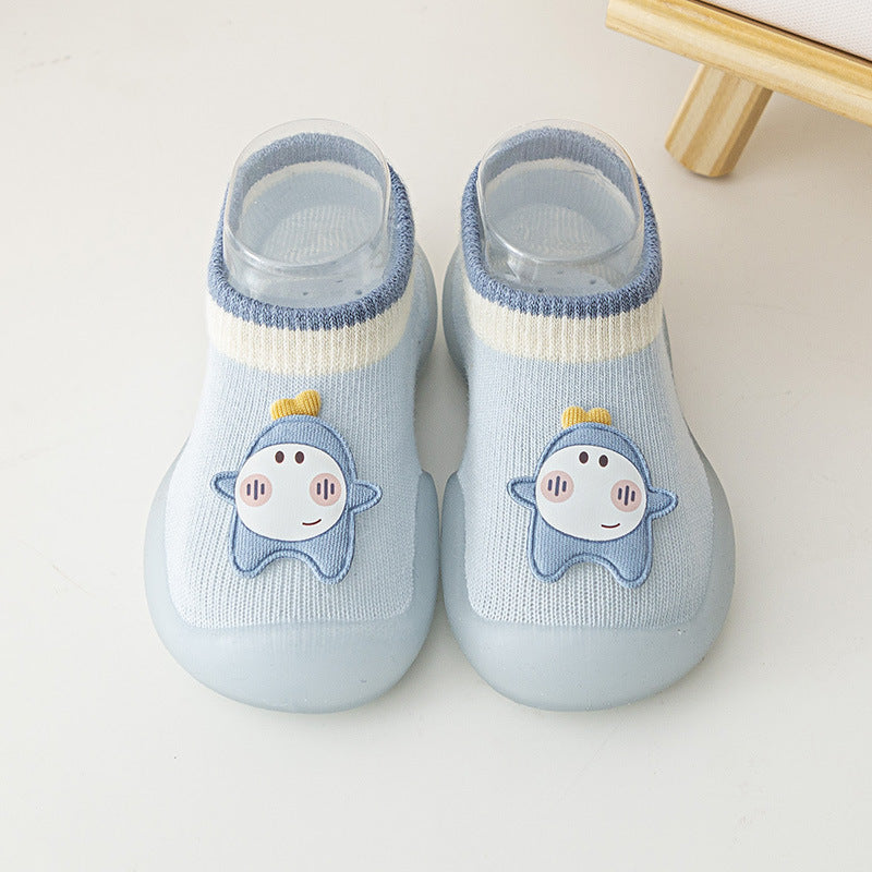 Eprolo yellow toddler shoes for spring and summer, non-slip, wear-resistant cartoon socks shoes for boys and girls, 11.5cm.