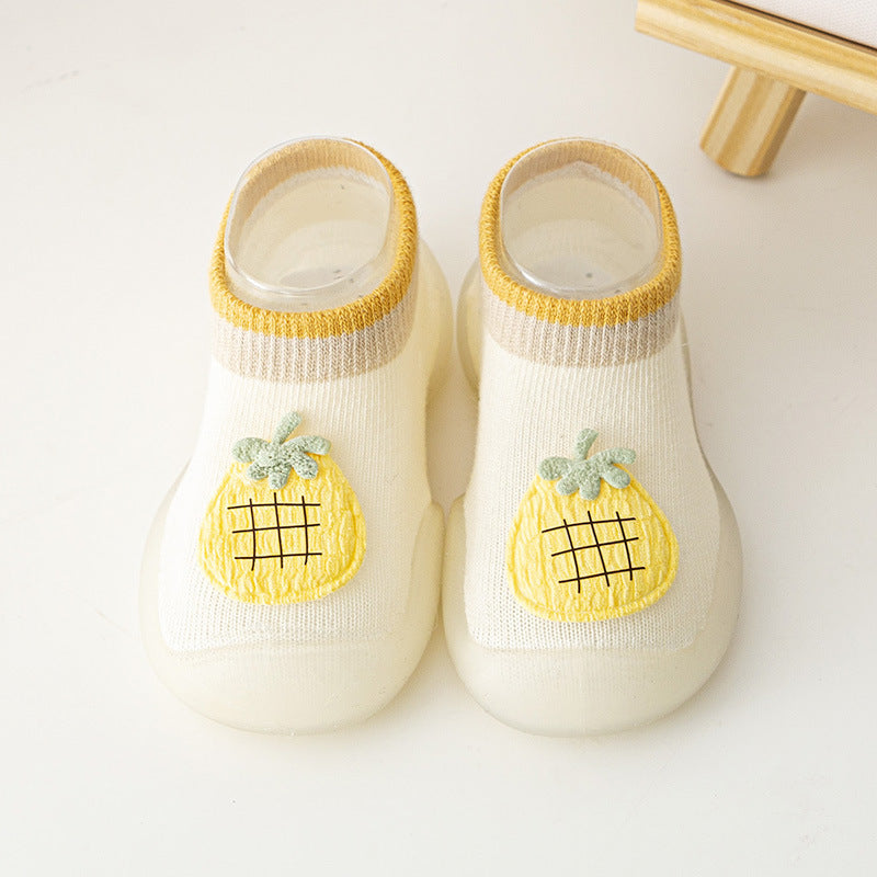 Eprolo baby toddler shoes in yellow, spring and summer, non-slip wear-resistant cartoon socks shoes for boys and girls, 11.5cm